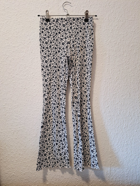Geblümte Legging in Weiß Blau