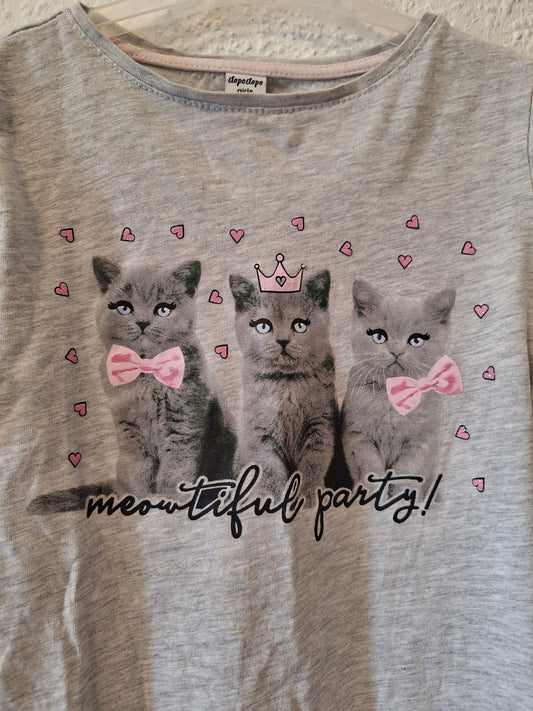 Sweatshirt Grau mit Katzen 122