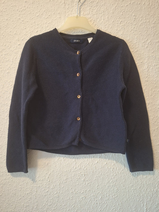 Strickjacke Feinrippoptik Dunkelblau 110