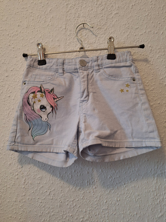 Jeans-Short mit Einhorn