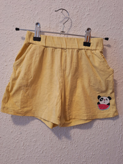 Stoffshort in hellgelb 122-128