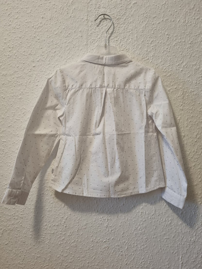 Weiße Bluse mit Pünktchen