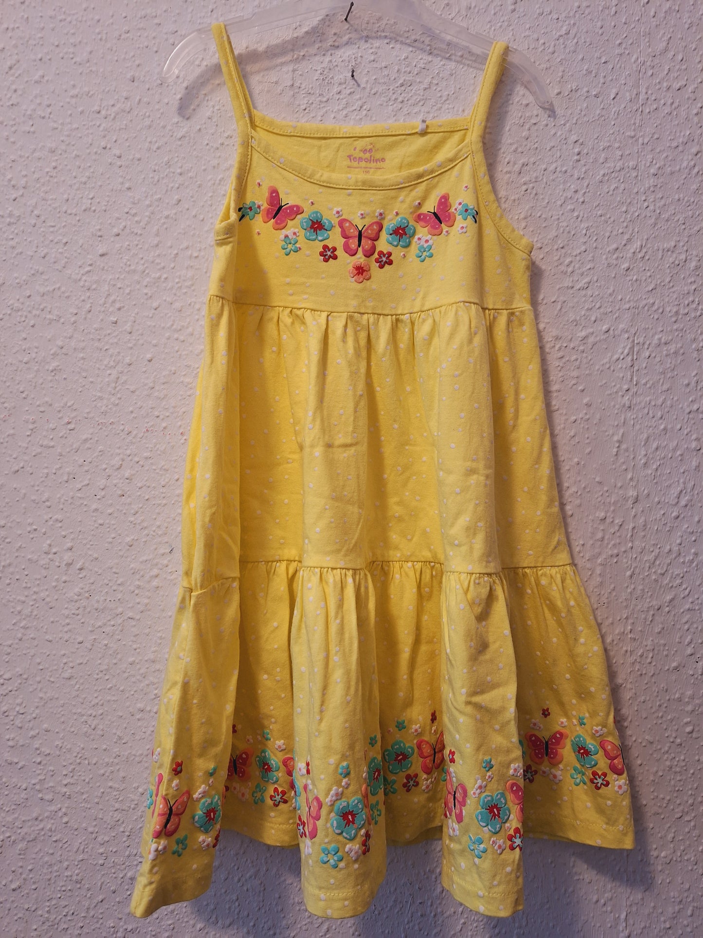 Verspieltes Trägerkleid in Gelb mit Blumen 110