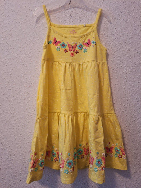 Verspieltes Trägerkleid in Gelb mit Blumen 110