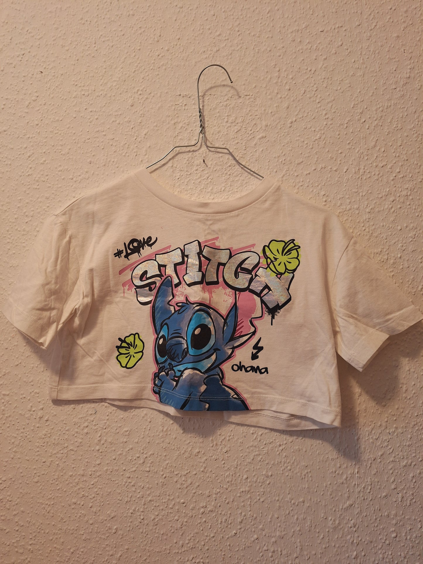 Stitch Shirt mit schwarzem Rippkleid 152
