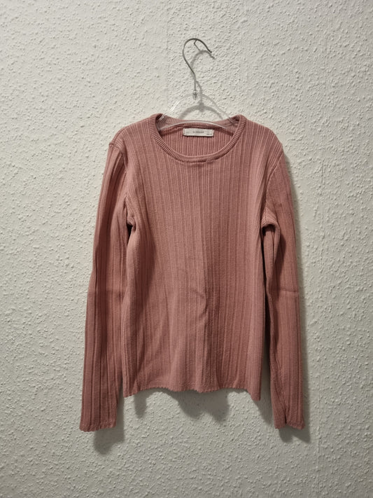 geriffelter Pullover in Alt Rosa