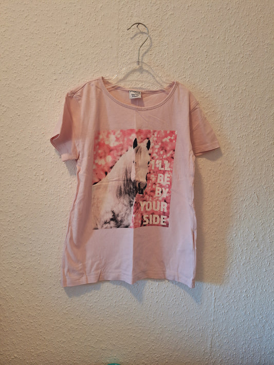 T-Shirt mit Pferdedruck Rosa