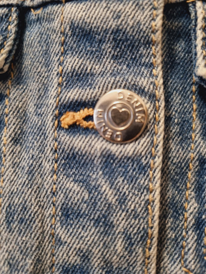 Jeansjacke mit Stickerei