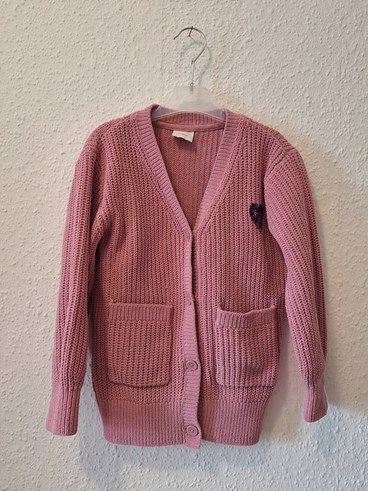 Cardigan in Rosa mit Herz 116/122