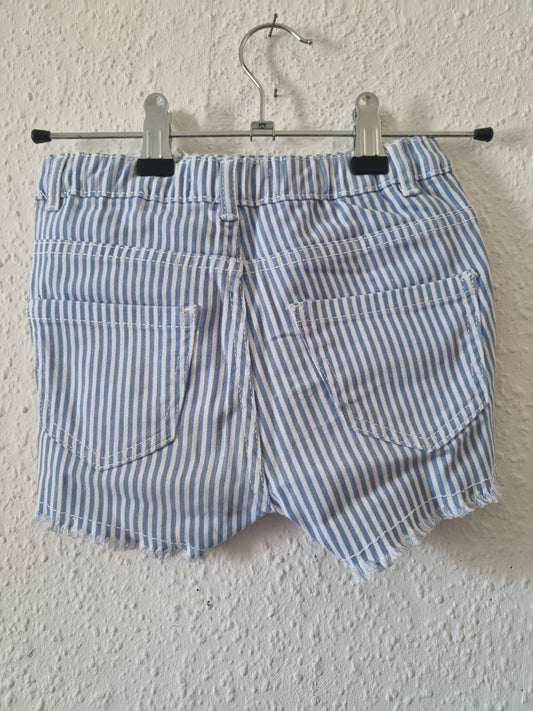 Jeansshort blau-weiß gestreift 122
