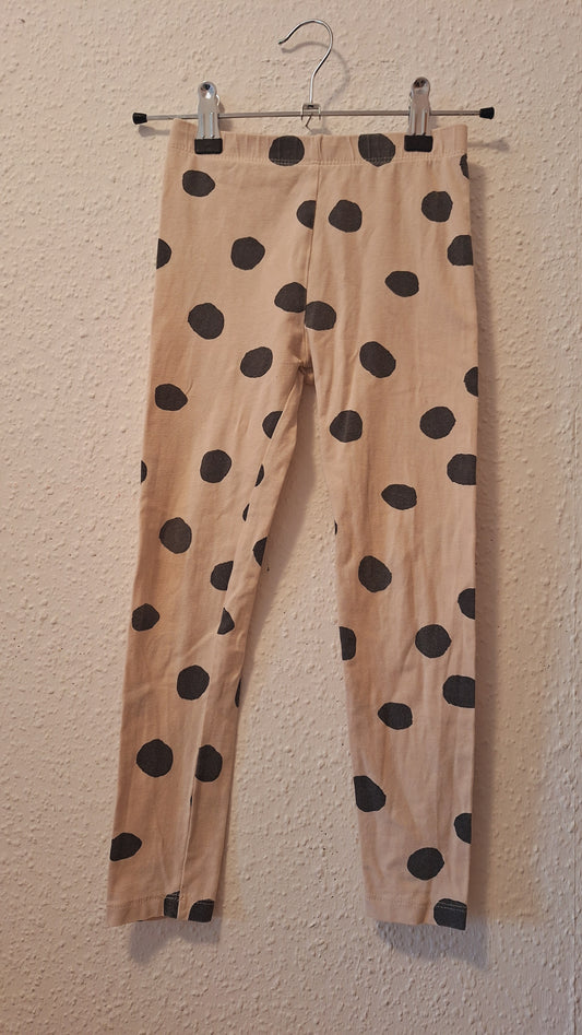 Mädchen Legging beige mit schwarzen Punkten 122