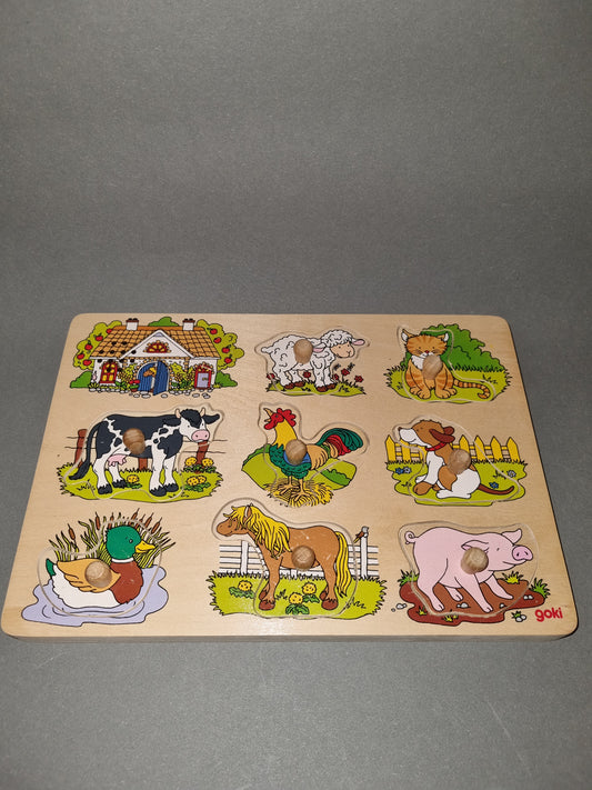 Holzpuzzel mit geräuschen Bauernhof