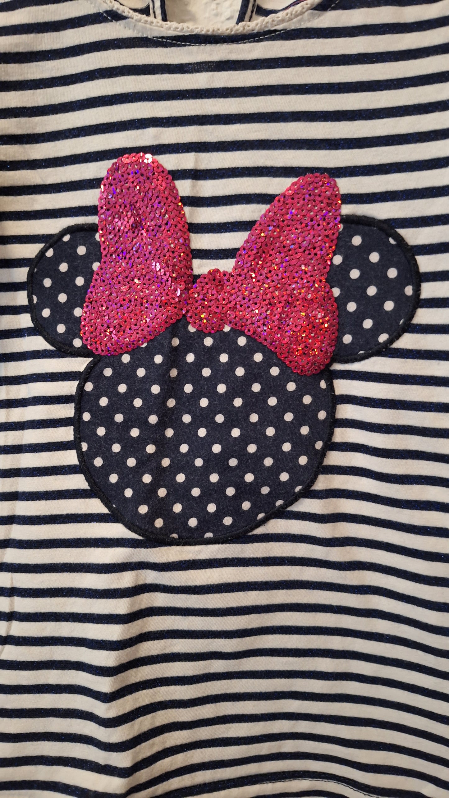 Weißes Blau gestreiftes Mini Mouse Shirt