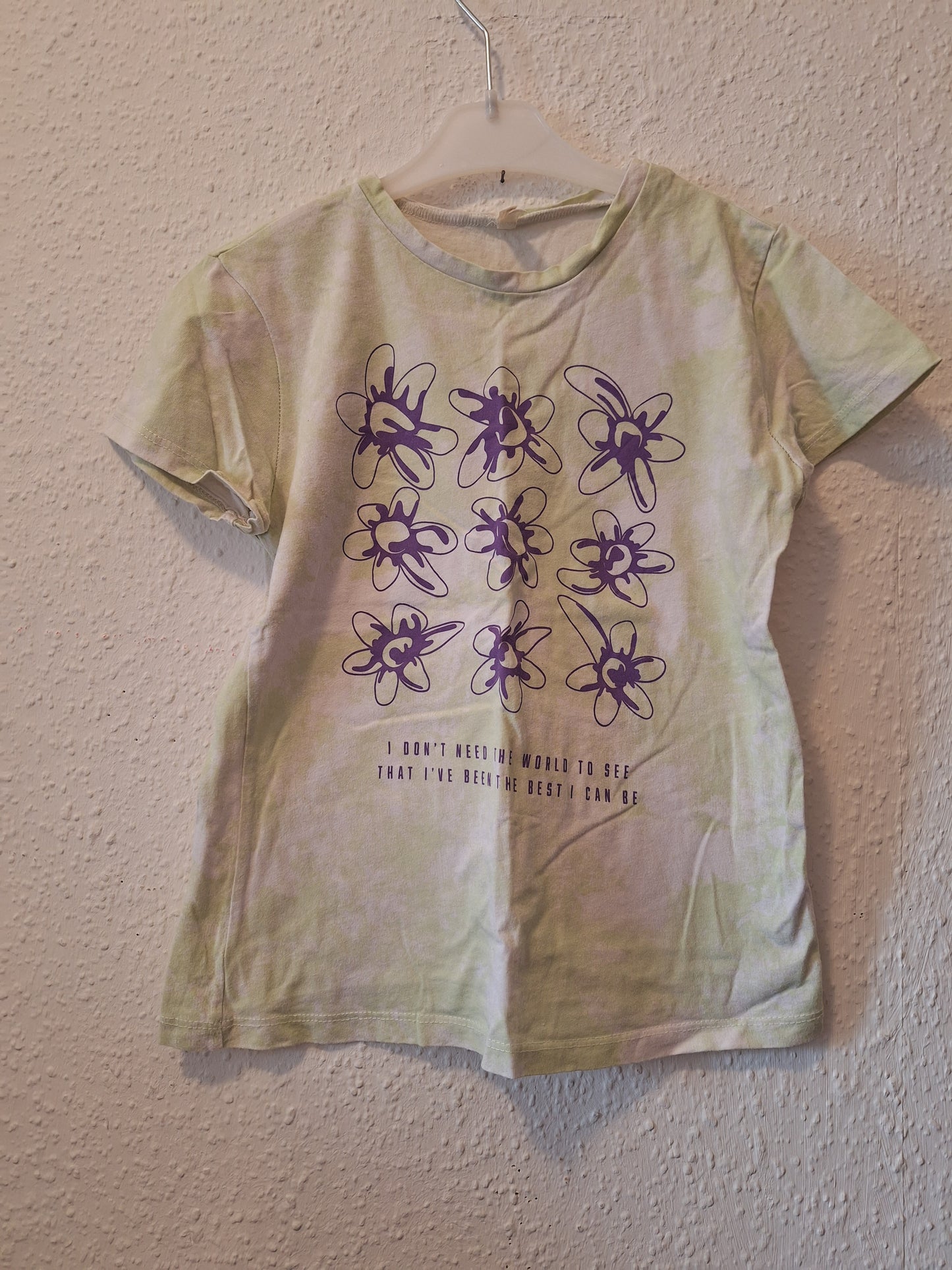 T-Shirt Grün-Weißer Batiklook