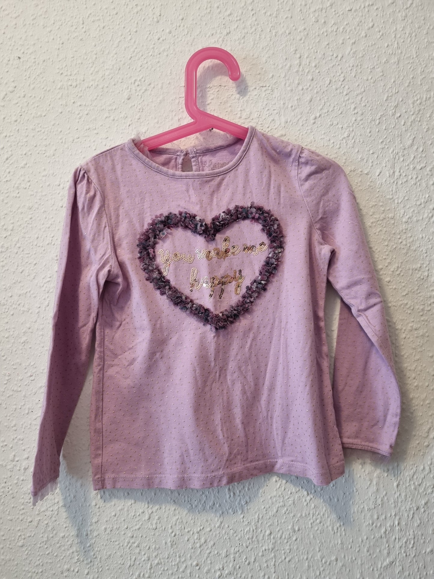 Sweatshirt C&A Violett mit Aufschrift 110