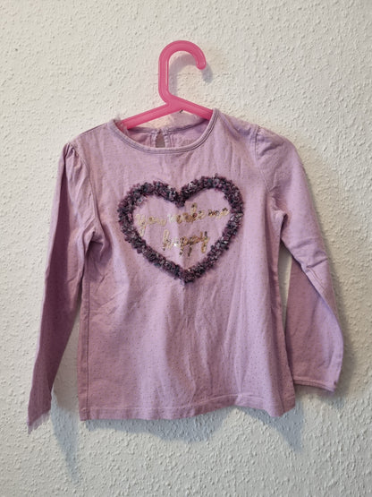 Sweatshirt C&A Violett mit Aufschrift 110