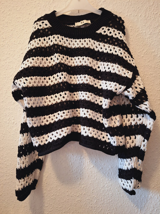 Strickpullover Schwarz-Weiß