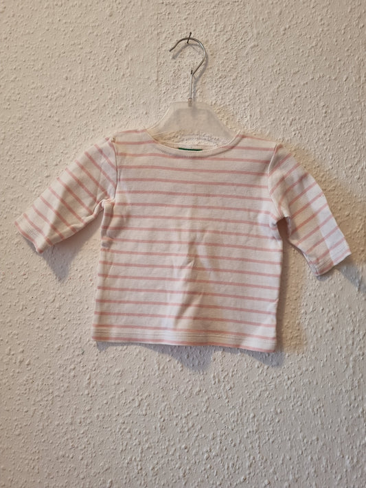 Sweatshirt weiß-rosa gestreift 62/68
