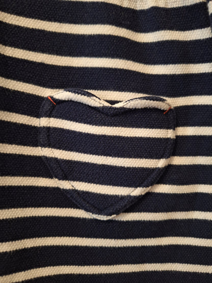 Strickkleid blau-weiß gestreift 116