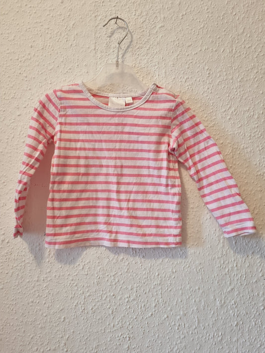Sweatshirt weiß-pink gestreift 74/80