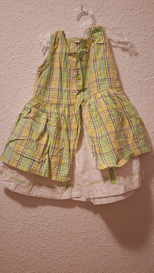 Grün kariertes Kleid für die Kleinen