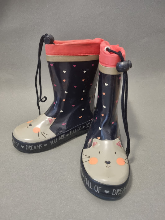 Gummistiefel mit Katzenmotiv