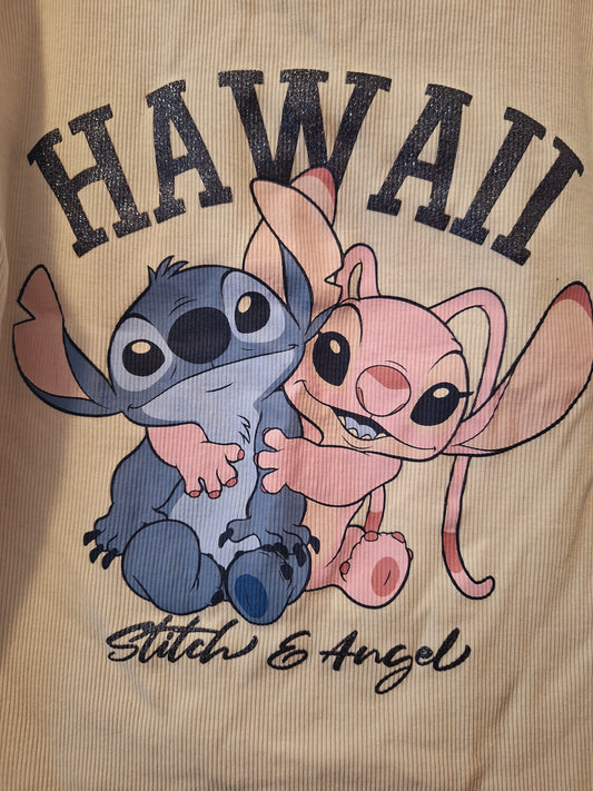 Stitch und Angel Shirt Feinripp weiß 158