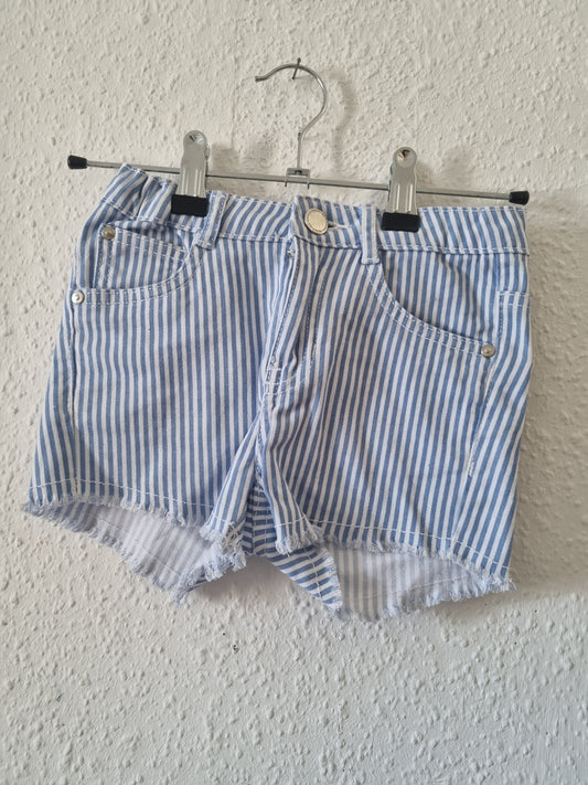 Jeansshort blau-weiß gestreift 122
