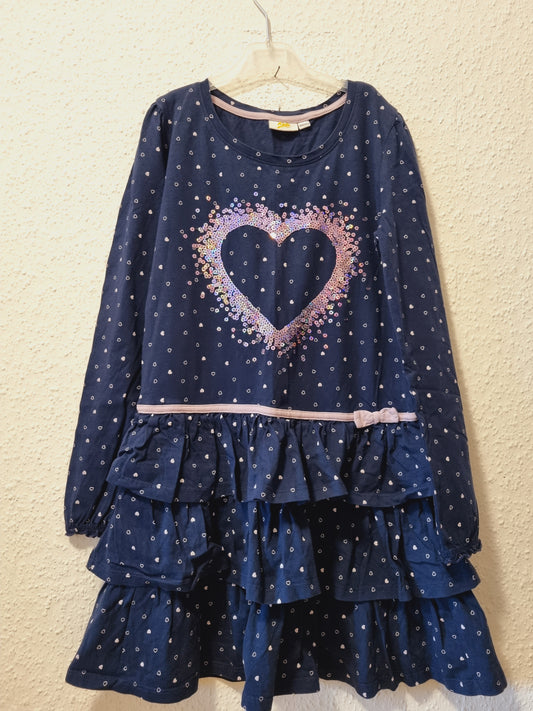 Langarmkleid mit Lila Pailettenherz