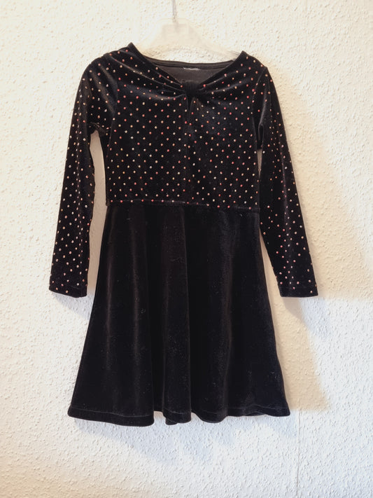 Festlisches schwarzes Samtkleid 116