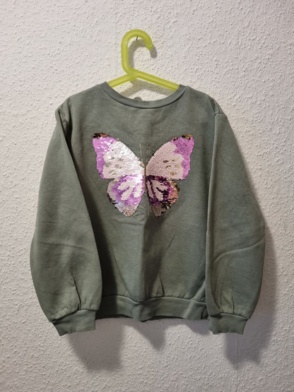 Pullover mit Paillletten Schmetterling 134/140