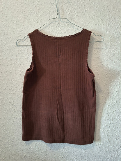 Braun und Apricot geripptes Tank Top  von C&A in Größe 146