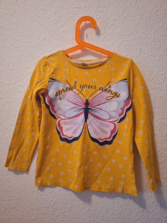 Sweatshirt mit Schmetterling Gelb-Bunt 122