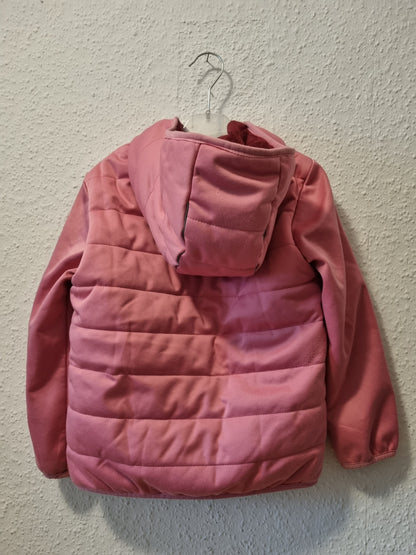 Gefütterte Steppjacke Pink mit Mütze 110/116