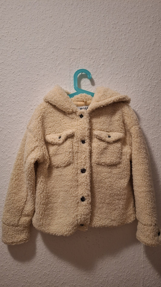 Beige Teddyfell Jacke