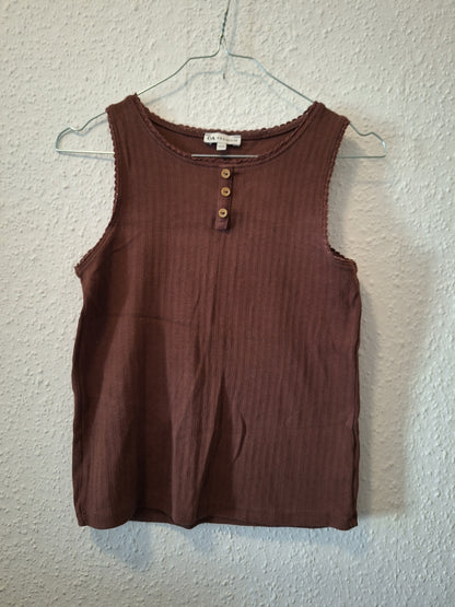 Braun und Apricot geripptes Tank Top  von C&A in Größe 146