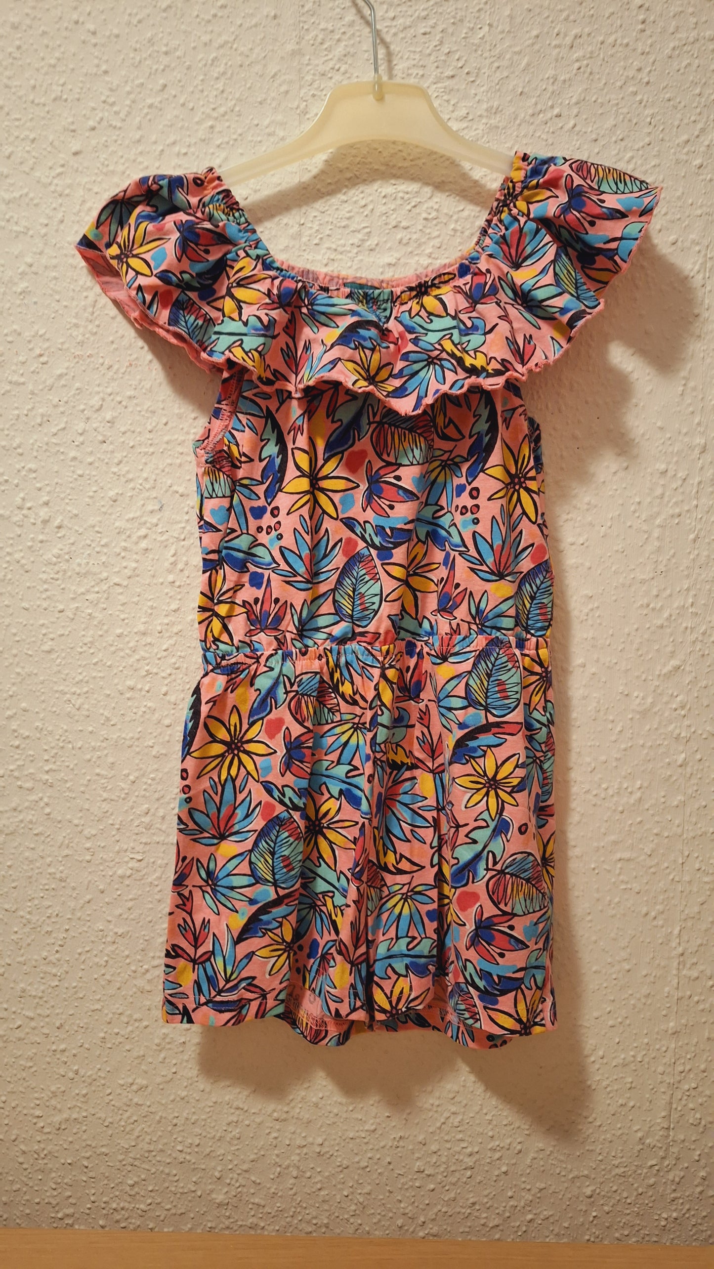Träger Jumpsuit mit Blätter 128