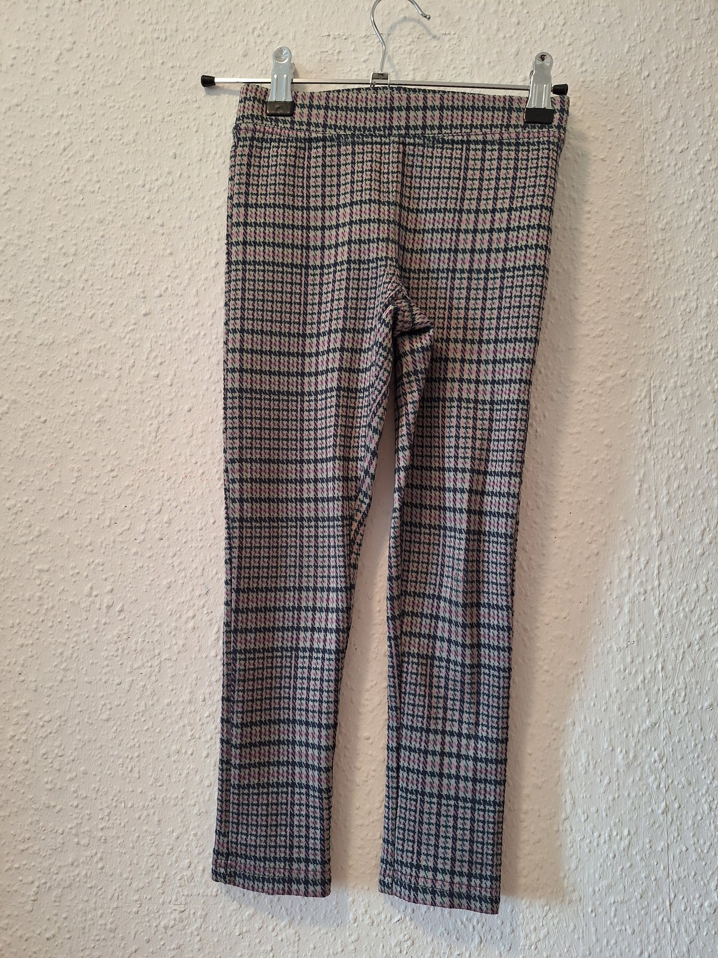 Grau und Pink karierte Legging 122