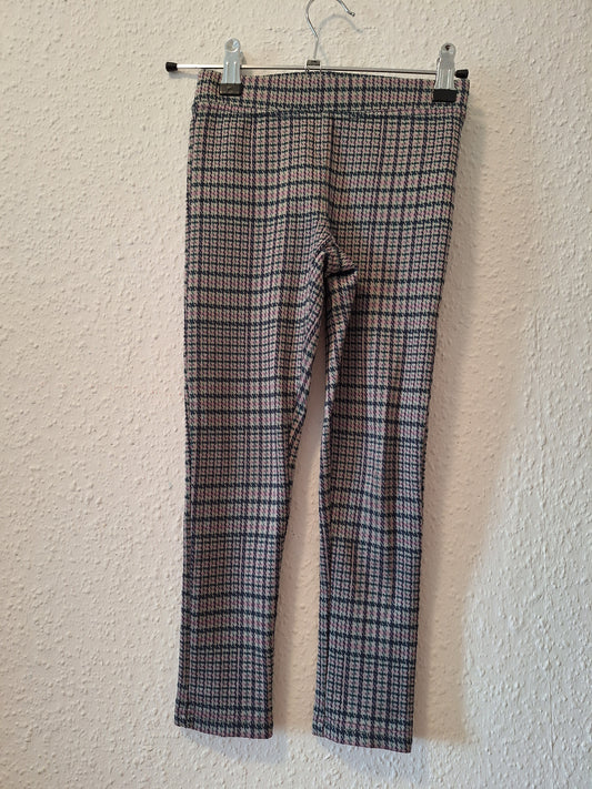 Grau und Pink karierte Legging 122