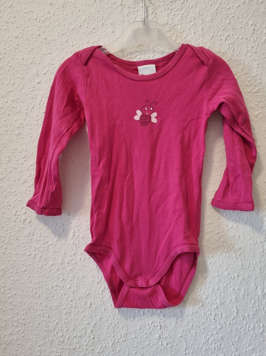 Langarmbody in Pink mit Biene 86/92