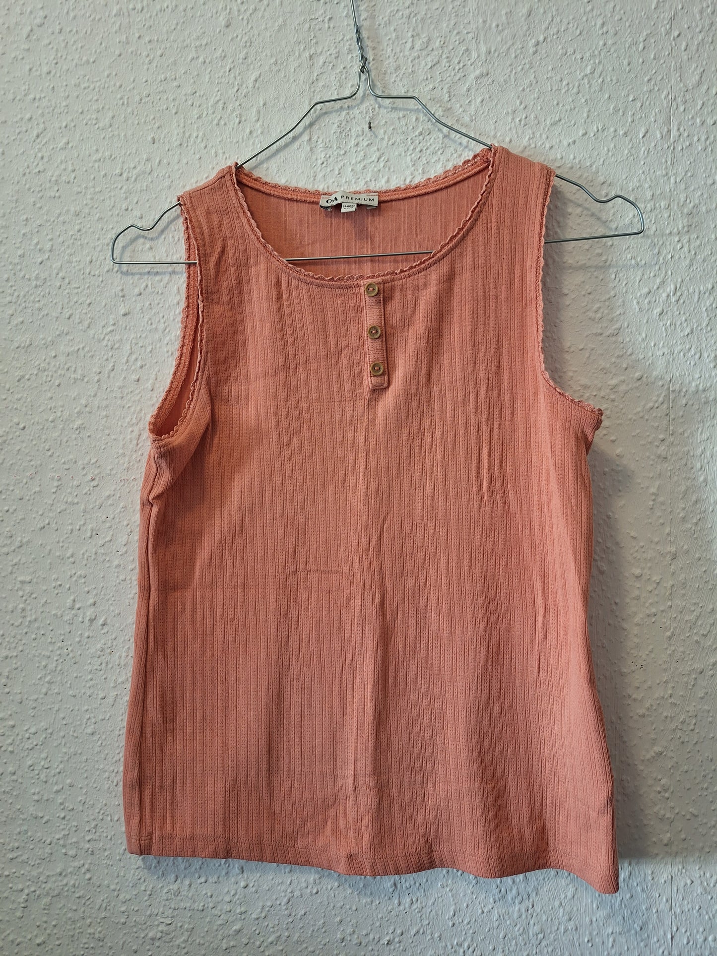 Braun und Apricot geripptes Tank Top  von C&A in Größe 146