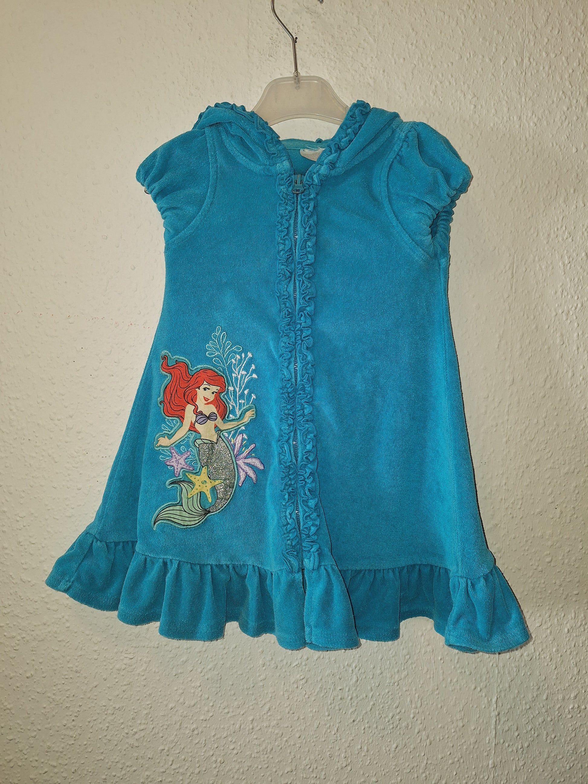 Badeüberzug aus Frottee Türkis mit Ariel 110 Kiki und  Koko Secondhand  Schwimmkleidung Kinder