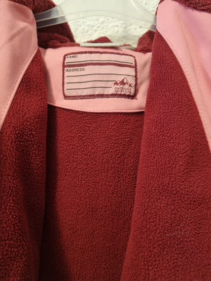 Gefütterte Steppjacke Pink mit Mütze 110/116